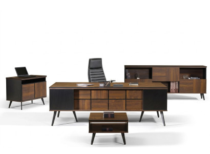 Desk Classic Complete Office Furniture 4-piece Wood Brown