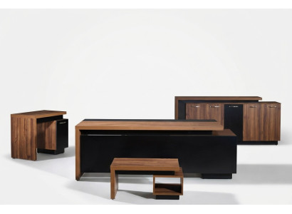 Office desk office furniture complete office desk set 4-piece wood black