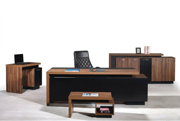 Office furniture complete office desk office office table 4-piece wood black