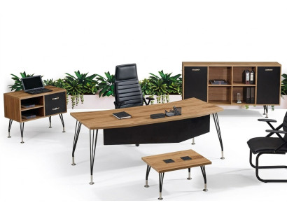 Office furniture complete office desk office office table 4-piece wood black