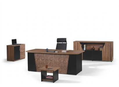 Desk Complete Office Office Desk Office Furniture Set 4-piece Wood Brown Office