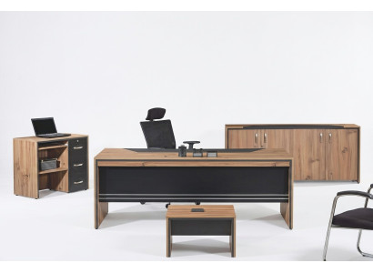 Office furniture study furniture desk set 4-piece wood black table