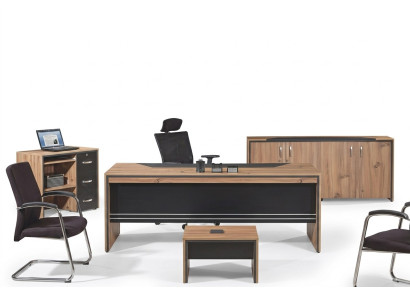 Table Office Furniture Home Office Furniture Desk Set 4-piece Wood Black
