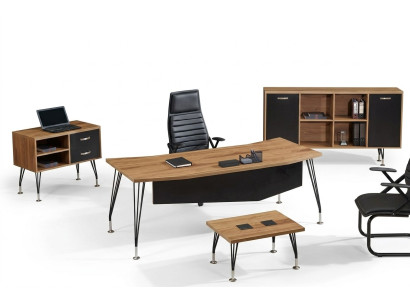Luxury furniture office study furniture desk set 4-piece wood black