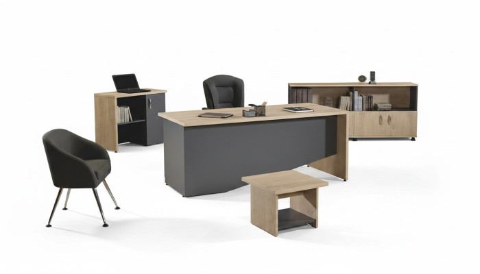 Table office furniture study furniture desk set 4-piece wood gray