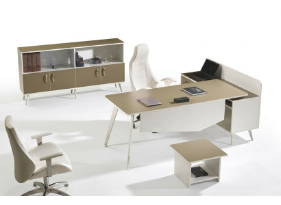 Modern corner office desk study room furniture white office 3-piece wooden set group