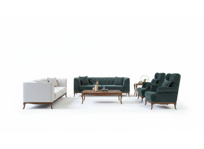 Sofa set three-seater sofa fabric sofa green upholstered sofas two-seater