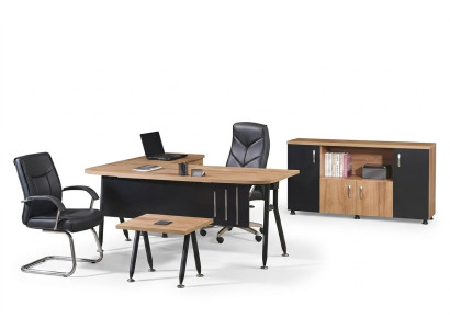 Office computer furniture work table office furniture table 3-piece wood set black