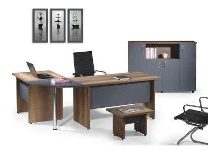 Office furniture computer furniture office furniture corner office desk 3pc wood gray