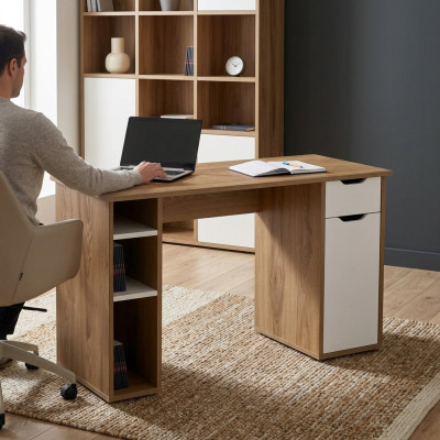 Desk computer desk office table wood brown office table office furniture