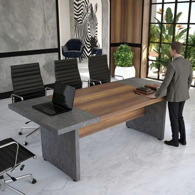 Large conference table meeting tables conference furniture brown wood 220