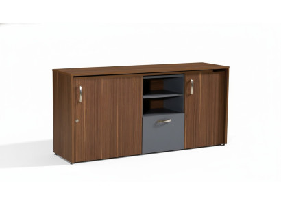 Office cabinet desk 2 in 1 functional cabinet table wood brown new