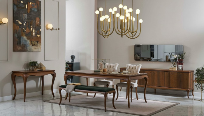 Dining set dining room furniture dining corner set dining room 8-piece wood brown table
