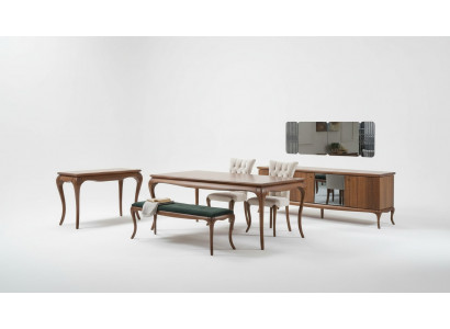 Dining set dining room furniture dining corner set dining room 8-piece wood brown table