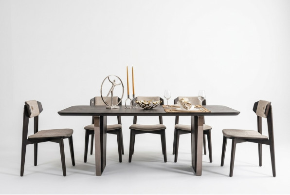Dining room dining set dining room furniture dining nook set 8-piece wood brown table