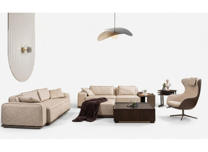 Sofa set three-seater sofa fabric sofa beige upholstered sofas armchair set