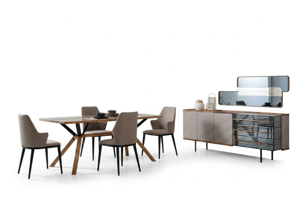 Dining room furniture, dining nook, dining room, dining set, 9-piece wood, beige suite.
