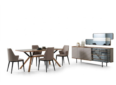 Dining room furniture, dining nook, dining room, dining set, 9-piece wood, beige suite.