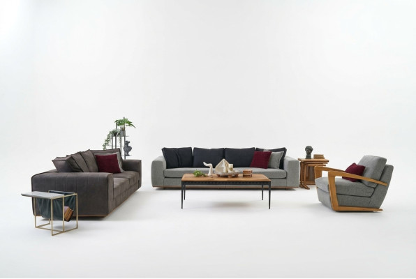 Complete couch set sofa fabric sofa upholstered sofas gray set 4-piece new