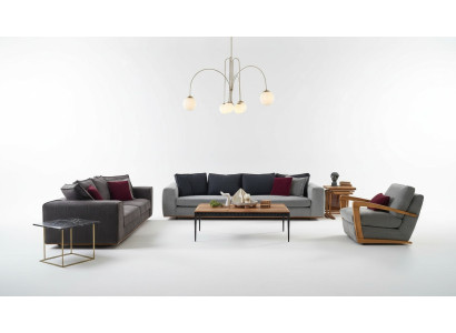 Sofa Set Complete Sofa Upholstered Sofas Grey Set 3-piece New