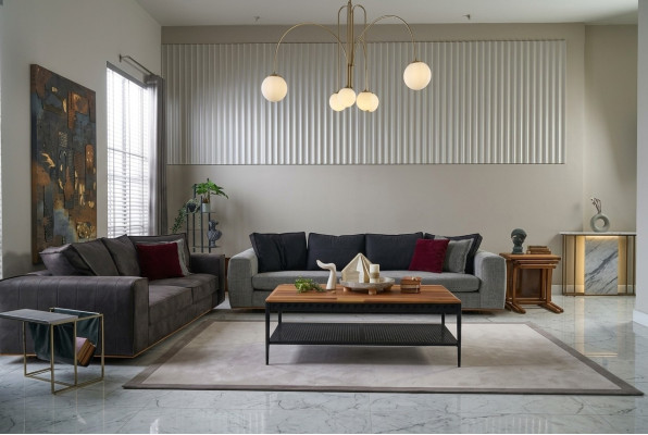 Modern sofa set single-seater gray fabric sofa upholstered sofa