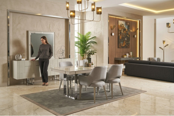 Dining corner group dining room dining group dining room furniture set 9-piece wood beige