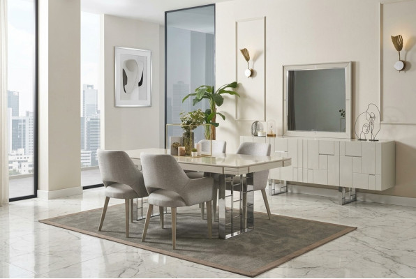 Dining corner group dining room dining group dining room furniture set 9-piece wood beige