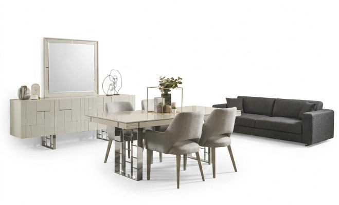 Dining corner group dining room dining group dining room furniture set 9-piece wood beige
