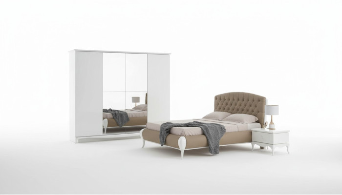 Bedroom set double bed suite bed frame bed set 6-piece white