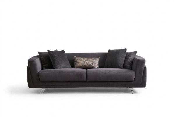 Three-seater couch sofa 3-seater gray fabric fabric sofa upholstered sofa design