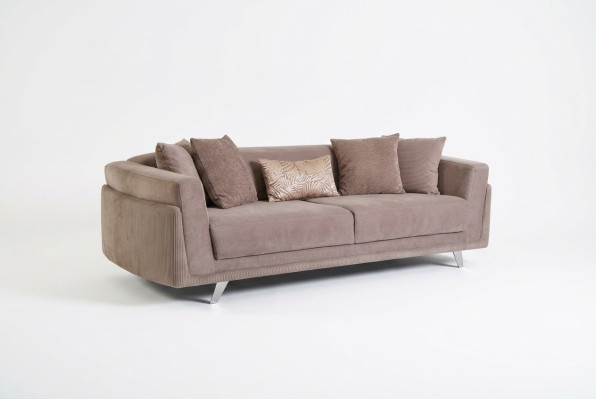 Design fabric sofa three-seater couch sofa, 3 seats, beige fabric upholstered sofa