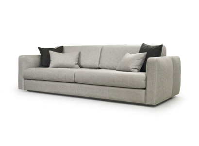 Couch Upholstered Sofa Three-Seater Sofa 3 Seater Gray Fabric Fabric Sofa Design