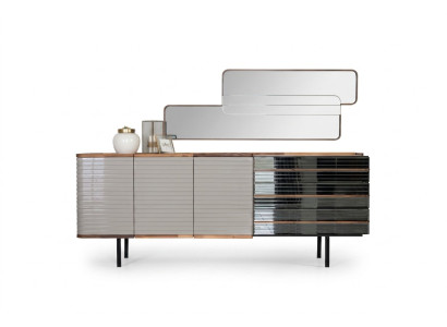 White sideboard with mirror dresser cabinet wood dining room
