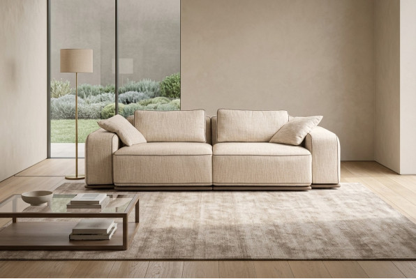 Three-seater couch modern sofa 3 seat beige fabric fabric sofa upholstered sofa