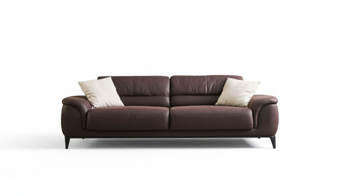 Upholstered sofa three-seater couch sofa 3-seater brown fabric fabric sofa sofas