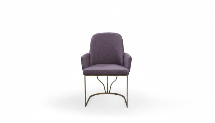 Kitchen chair chair dining chair armchair modern metal fabric purple