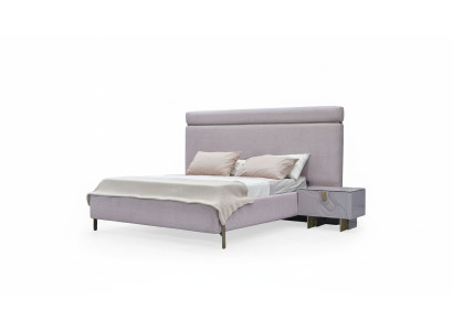 Complete bedroom furniture double bed pink luxury set 3-piece wood