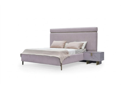 Double bed complete bedroom furniture bed pink luxury set 3-piece wood