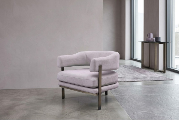 Armchair Single-Seater Fabric Living Room Modern Gray Upholstered Seat Chair