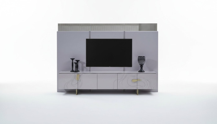 RTV sideboard lowboard TV stand pink wood modern living room cabinet