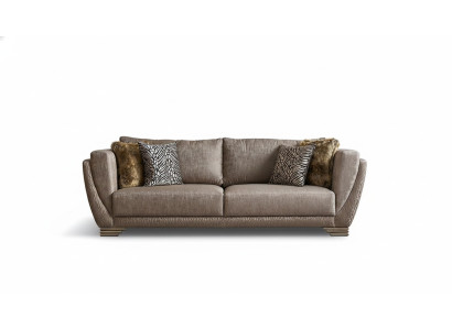 Luxury three-seater couch sofa 3-seater brown fabric fabric sofa upholstered sofa