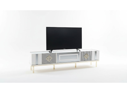Sideboard RTV Lowboard TV Stand Wood White Living Room Table Cabinet