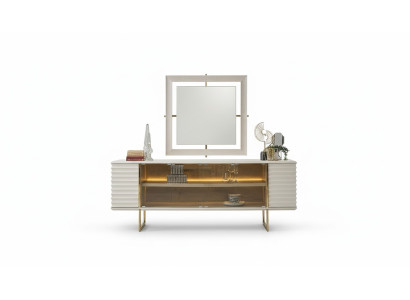Sideboard set sideboard with mirror dining room wood beige dresser