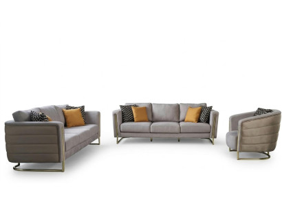 Couch set fabric sofa sofa set upholstered sofa gray modern set 3-piece