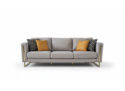 Three-seater Couch Sofa 3 Seater Gray Fabric Fabric Sofa Upholstered Sofa Modern