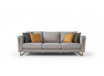 Three-seater Couch Sofa 3 Seater Gray Fabric Fabric Sofa Upholstered Sofa Modern
