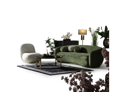 Fabric sofa suite upholstered sofa modern set 2-piece green sofa