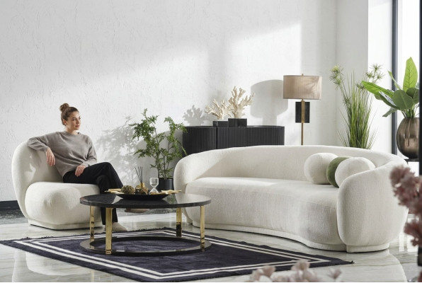 Sofa set upholstery fabric sofa white upholstered sofa modern set 2-piece sofa