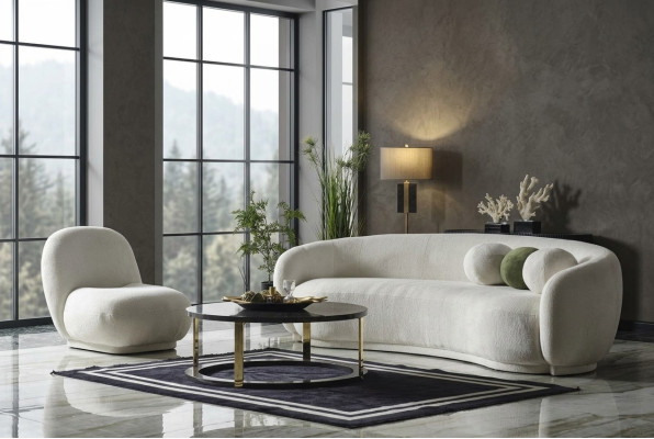 Sofa set upholstery fabric sofa white upholstered sofa modern set 2-piece sofa