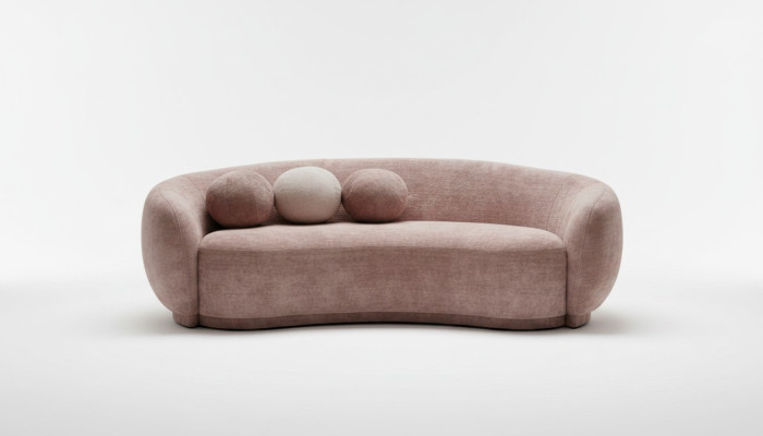 Three-seater couch sofa 3 seater brown fabric upholstered luxury sofa